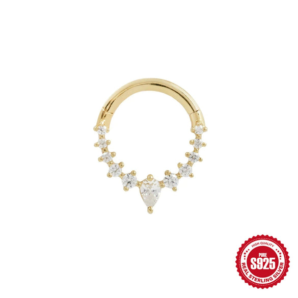 Wholesale S925 Sterling Silver Round Cartilage Earring Ear Stud With Diamond Geometric Styling Environmental Protection Electroplating For Women