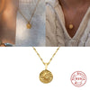 Wholesale S925 Sterling Silver Round Clavicle Necklace With Sun Moon Pendant And Gold Plated Ball Chain Geometric Design For Women