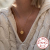 Wholesale S925 Sterling Silver Round Clavicle Necklace With Sun Moon Pendant And Gold Plated Ball Chain Geometric Design For Women
