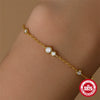 Wholesale S925 Sterling Silver Round Diamondencrusted Niche Design Light Luxury Elegant Minimalist Geometric Bracelet For Women With Electroplating And Real Gold Plating