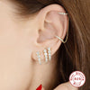 Wholesale S925 Sterling Silver Round Diamondencrusted Tassel Chain Ear Buckle Earring For Women Geometric Design