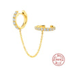 Wholesale S925 Sterling Silver Round Diamondencrusted Tassel Chain Ear Buckle Earring For Women Geometric Design