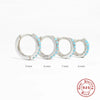 Wholesale S925 Sterling Silver Round Ear Buckle Earrings With Micro Inlay Turquoise And Geometric Pattern 18K Gold Plated