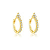 Wholesale S925 Sterling Silver Round Earrings With Zircon Electroplated With 18K Gold Fashion Ol And Geometric Style Unisex