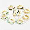 Wholesale S925 Sterling Silver Round Earrings With Zircon Electroplated With 18K Gold Fashion Ol And Geometric Style Unisex