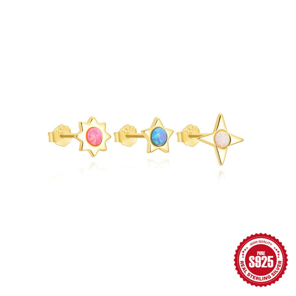 Wholesale S925 Sterling Silver Round Geometric Earrings Set With Electroplating Design For Women