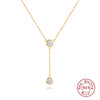 Wholesale S925 Sterling Silver Round Geometric Pendant Necklace With O Chain And Electroplating
