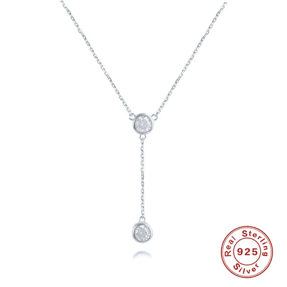 Wholesale S925 Sterling Silver Round Geometric Pendant Necklace With O Chain And Electroplating