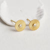 Wholesale S925 Sterling Silver Round Geometric Texture Earrings With Sunflower Design Simple Exquisite Retro Style Seiko Crafted Unisex