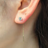 Wholesale S925 Sterling Silver Round Geometric Zircon Earrings For Women With Diamond Chain Tassel