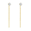 Wholesale S925 Sterling Silver Round Geometric Zircon Earrings For Women With Diamond Chain Tassel