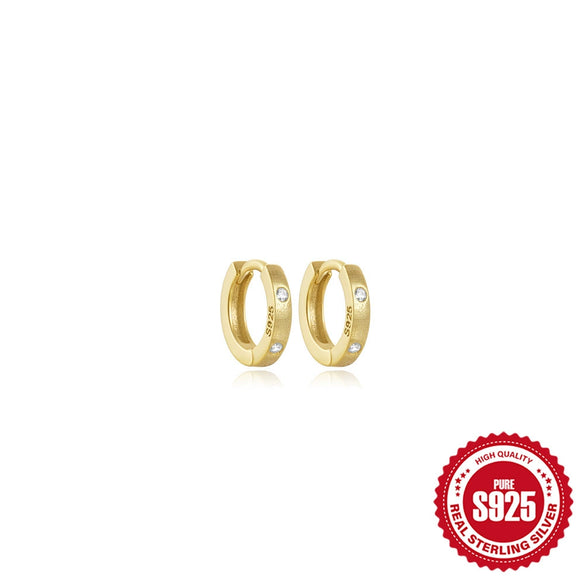 Wholesale S925 Sterling Silver Round Micro Inlaid Zircon Ear Buckle Earrings With Geometric Design And Electroplating For Women
