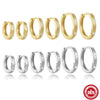 Wholesale S925 Sterling Silver Round Micro Inlaid Zircon Ear Buckle Earrings With Geometric Design And Electroplating For Women