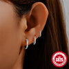 Wholesale S925 Sterling Silver Round Micro Inlaid Zircon Ear Buckle Earrings With Geometric Design And Electroplating For Women