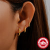 Wholesale S925 Sterling Silver Round Micro Inlaid Zircon Geometric Corrugated Ear Buckle Ear Studs Jewelry With Electroplating