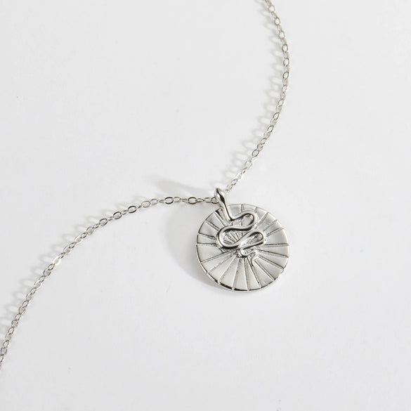 Wholesale S925 Sterling Silver Round Snake Pendant Necklace With Regular Long Chain And Platinum Or 18K Gold Electroplating For Women