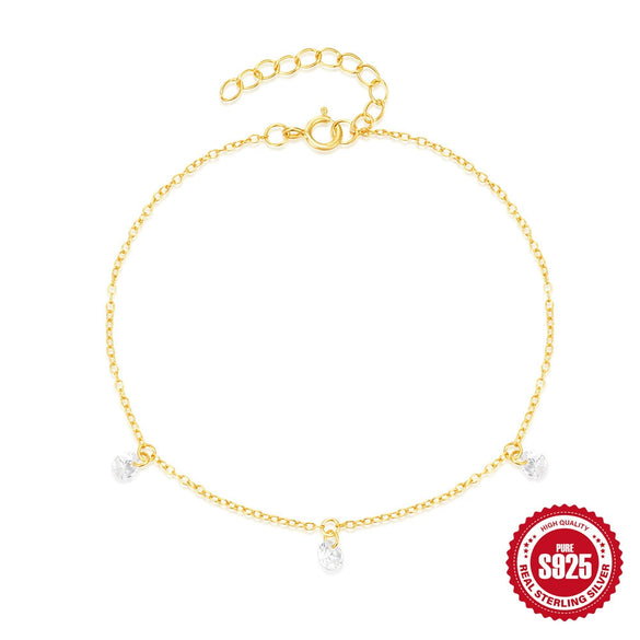 Wholesale S925 Sterling Silver Round Zircon Joker Jewelry Set With O Chain Electroplated For Unisex