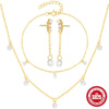 Wholesale S925 Sterling Silver Round Zircon Joker Jewelry Set With O Chain Electroplated For Unisex
