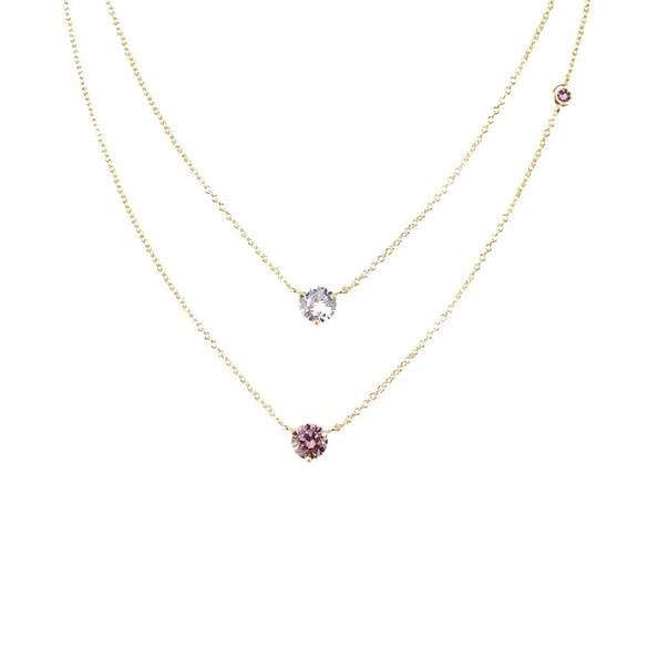 Wholesale S925 Sterling Silver Round Zircon Pendant Necklace With 18K Gold Electroplating And Geometric Styling