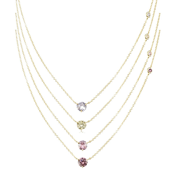 Wholesale S925 Sterling Silver Round Zircon Pendant Necklace With 18K Gold Electroplating And Geometric Styling