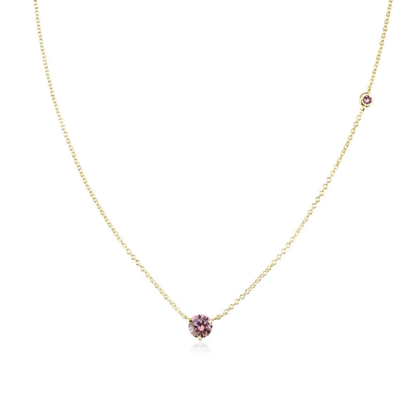 Wholesale S925 Sterling Silver Round Zircon Pendant Necklace With 18K Gold Electroplating And Geometric Styling