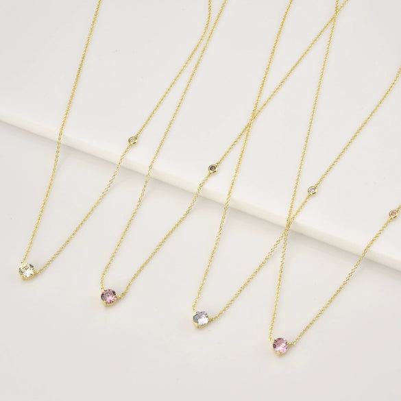 Wholesale S925 Sterling Silver Round Zircon Pendant Necklace With 18K Gold Electroplating And Geometric Styling