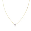 Wholesale S925 Sterling Silver Round Zircon Pendant Necklace With 18K Gold Electroplating And Geometric Styling