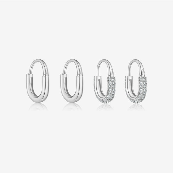 Wholesale S925 Sterling Silver Simple All Match Distinctive Fashionable Ear Buckle Earrings With Electroplating Treatment For Women