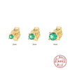 Wholesale S925 Sterling Silver Simple All Match Single Diamond Stud Earrings With Geometric Pattern For Women Electroplated