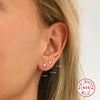 Wholesale S925 Sterling Silver Simple All Match Single Diamond Stud Earrings With Geometric Pattern For Women Electroplated