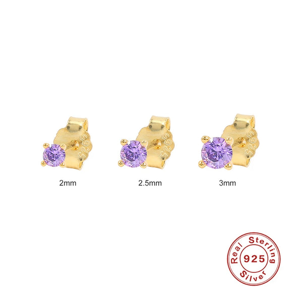 Wholesale S925 Sterling Silver Simple All Match Single Diamond Stud Earrings With Geometric Pattern For Women Electroplated