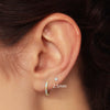Wholesale S925 Sterling Silver Simple All Match Single Diamond Stud Earrings With Geometric Pattern For Women Electroplated