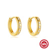 Wholesale S925 Sterling Silver Simple Classic Geometric Earrings With Electroplating For Women
