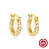Wholesale S925 Sterling Silver Simple Classic Geometric Earrings With Electroplating For Women