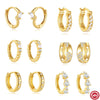 Wholesale S925 Sterling Silver Simple Classic Geometric Earrings With Electroplating For Women