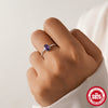 Wholesale S925 Sterling Silver Simple Color Zircon Pendant With Geometric Pattern Opening Adjustable Ring For Women Electroplated