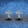 Wholesale S925 Sterling Silver Simple Cross Moissanite Earrings For Women