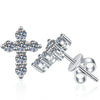 Wholesale S925 Sterling Silver Simple Cross Moissanite Earrings For Women