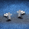 Wholesale S925 Sterling Silver Simple Cross Moissanite Earrings For Women