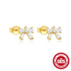 Wholesale S925 Sterling Silver Simple Cute Bow Earrings For Women With Geometric Pattern And Electroplating Treatment
