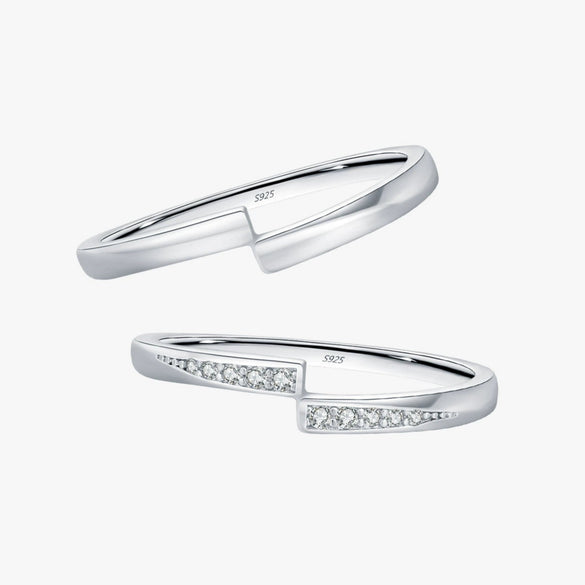 Wholesale S925 Sterling Silver Simple Design Line Ring For Women With Electroplating Process