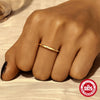 Wholesale S925 Sterling Silver Simple Double Layer Hollow Ring With Single Diamond Moonstone Pearl Geometric Style Electroplated