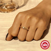 Wholesale S925 Sterling Silver Simple Double Layer Hollow Ring With Single Diamond Moonstone Pearl Geometric Style Electroplated