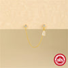 Wholesale S925 Sterling Silver Simple Double Stone Tassel Ear Clip Earrings With Chain Tassel Geometric Shape Electroplated For Women