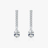 Wholesale S925 Sterling Silver Simple Drop Shape Diamond Set Earrings For Women