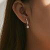 Wholesale S925 Sterling Silver Simple Drop Shape Diamond Set Earrings For Women