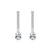 Wholesale S925 Sterling Silver Simple Drop Shape Diamond Set Earrings For Women