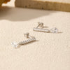 Wholesale S925 Sterling Silver Simple Drop Shape Diamond Set Earrings For Women