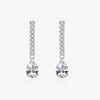 Wholesale S925 Sterling Silver Simple Drop Shape Diamond Set Earrings For Women