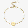 Wholesale S925 Sterling Silver Simple Fashion Classic Chain Bracelet With Gossy 26 Letter Circle Design Electroplated For Women